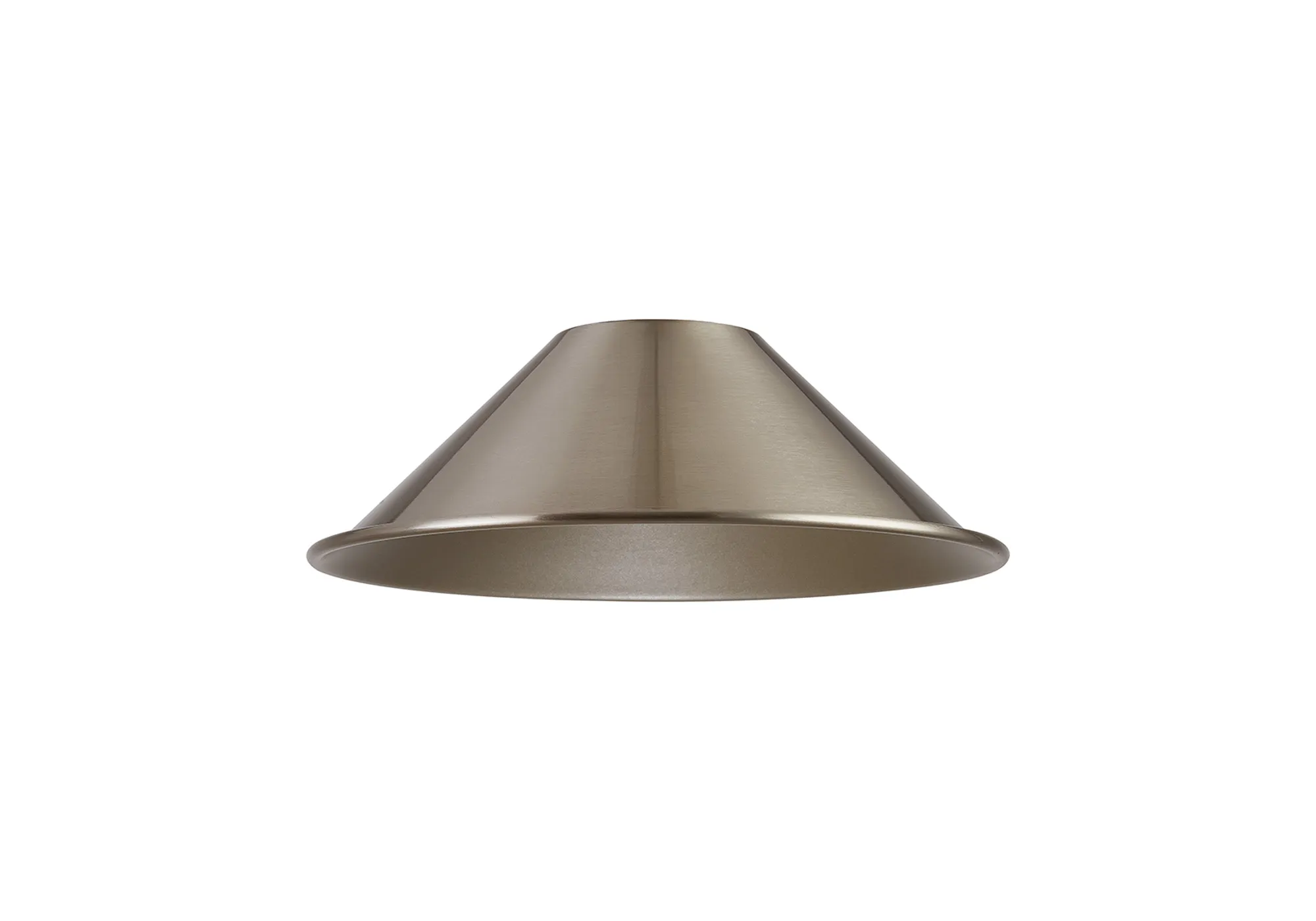 D1031/SN  Dreifa Curved 210mm Shallow Cone (MA) Satin Nickel/Silver Metal Shade